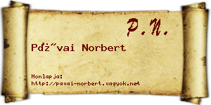 Pávai Norbert névjegykártya