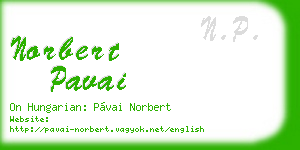 norbert pavai business card