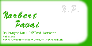 norbert pavai business card